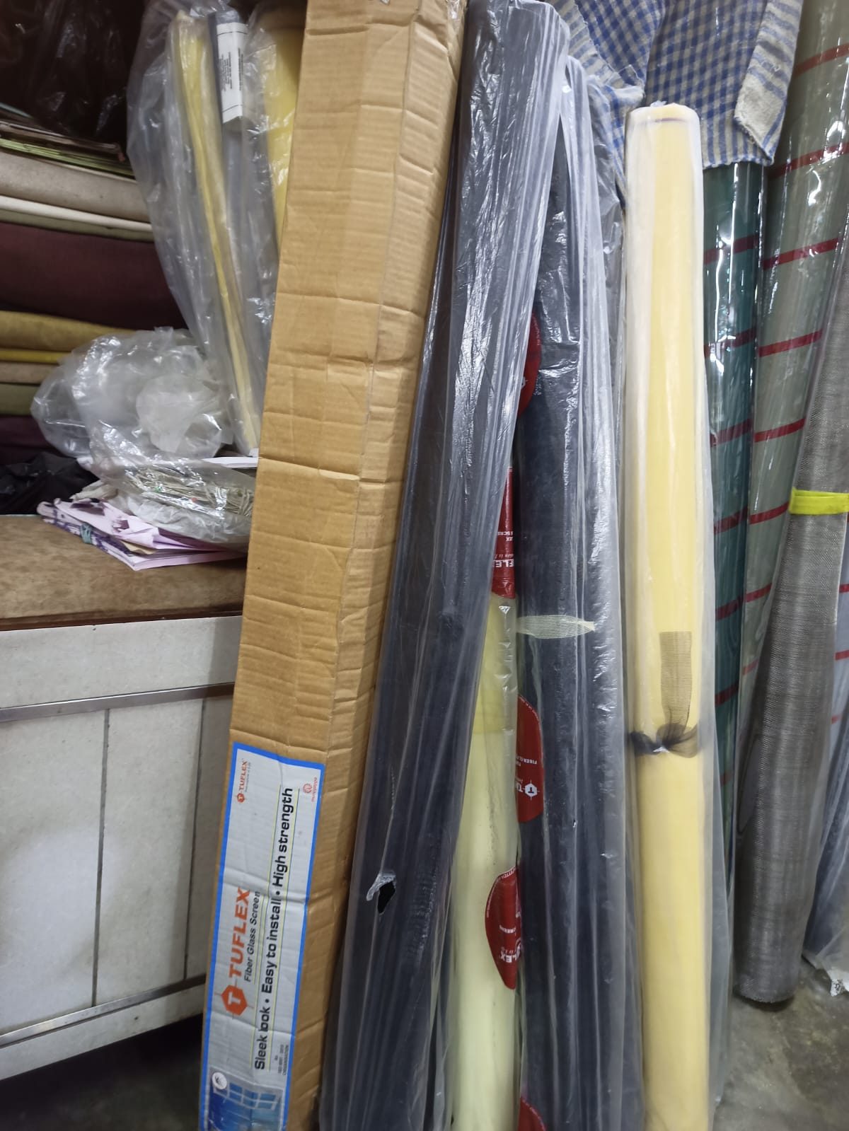 Tuflex fibreglass insect screen rolls and boxed screen kits in stock at Luxmi Narayan Enterprises, Kolkata